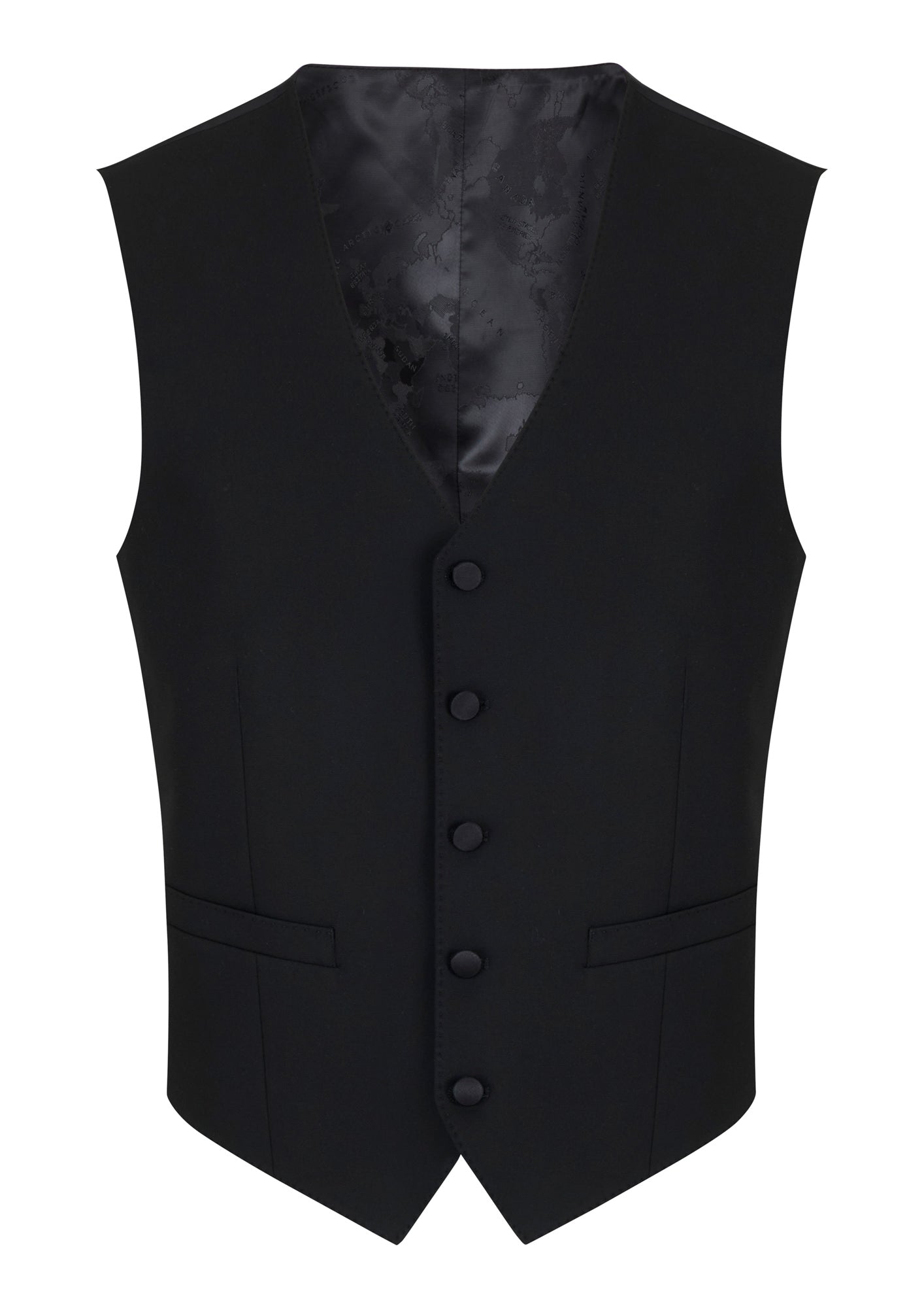 Remus Uomo 52162 00 Black Slim Suit Waistcoat