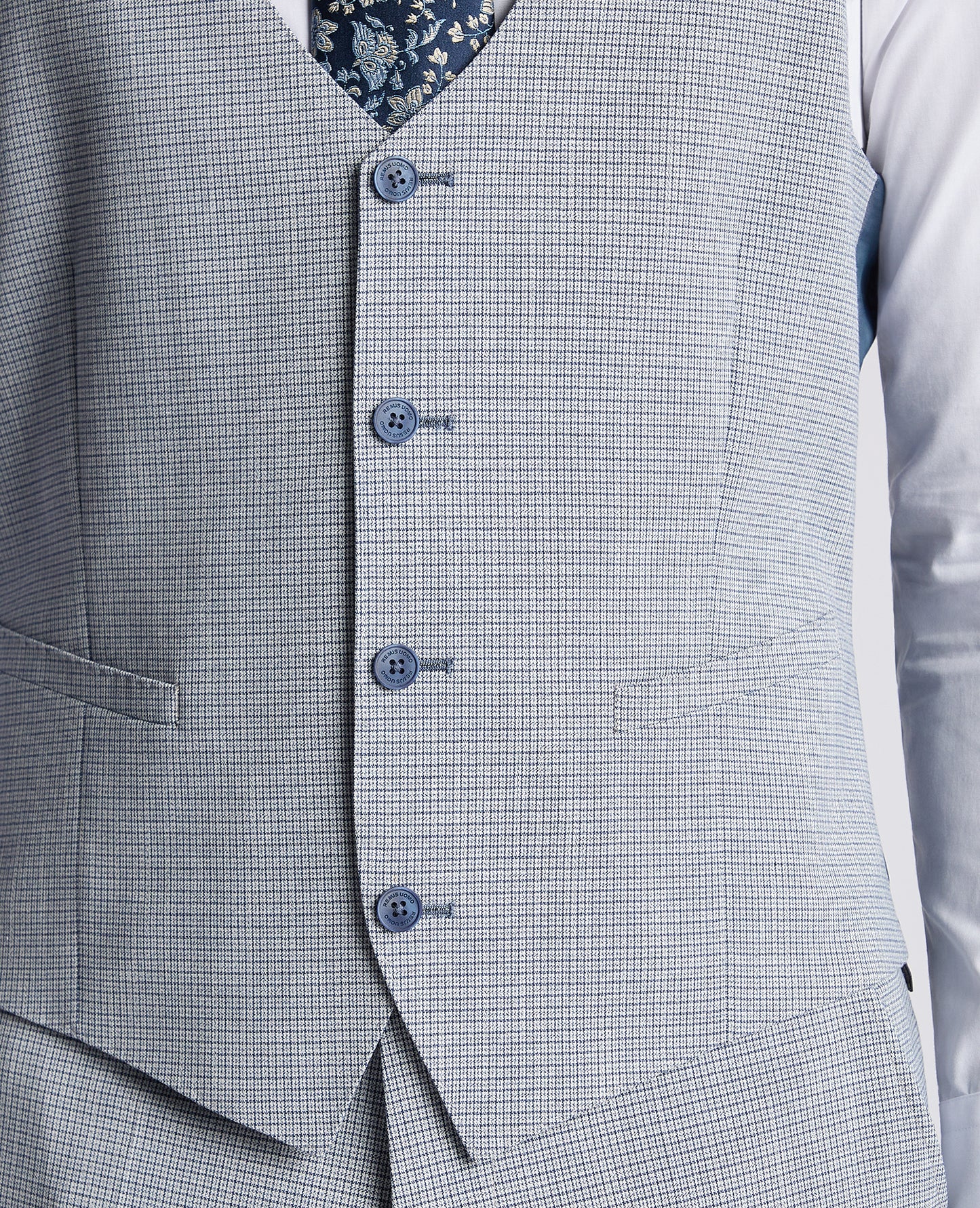Remus Uomo 52253 22 Light Blue Tapered Petro Suit Waistcoat