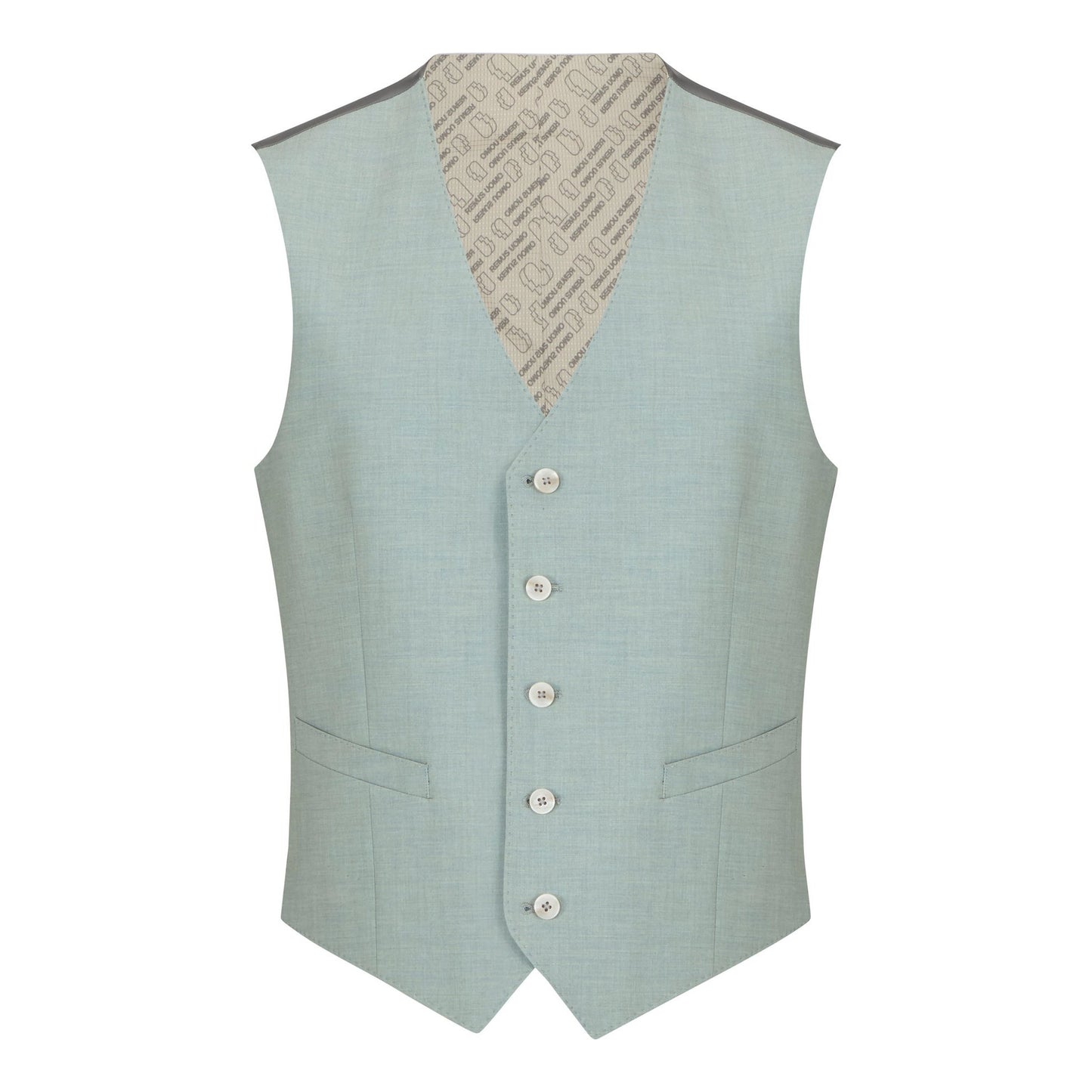 Remus Uomo 52704 32 Light Green/Grey Tapered Suit Waistcoat