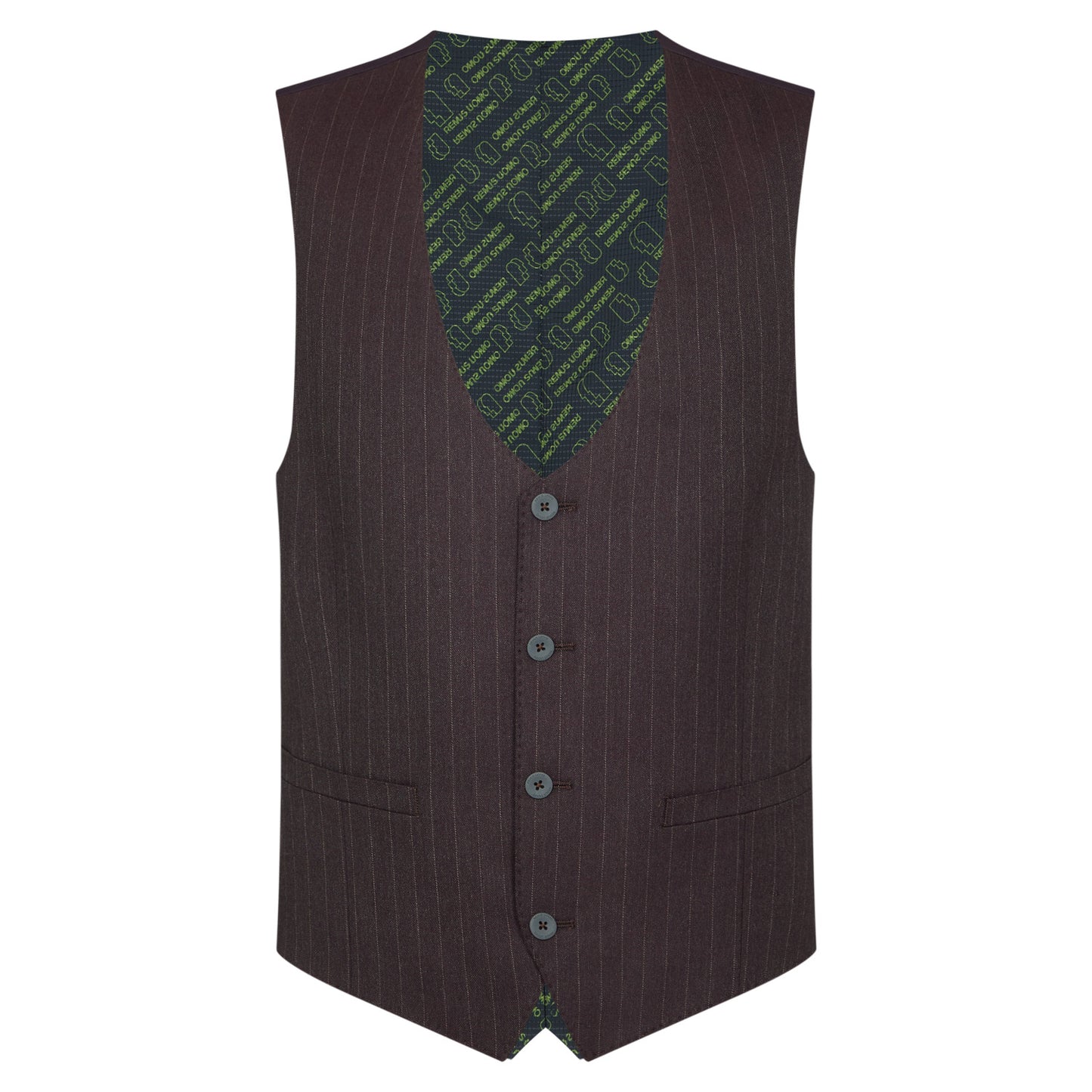 Remus Uomo 52728 68 Wine Stripe Slim Waistcoat