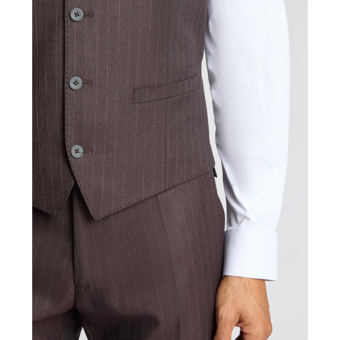 Remus Uomo 52728 68 Wine Stripe Slim Waistcoat