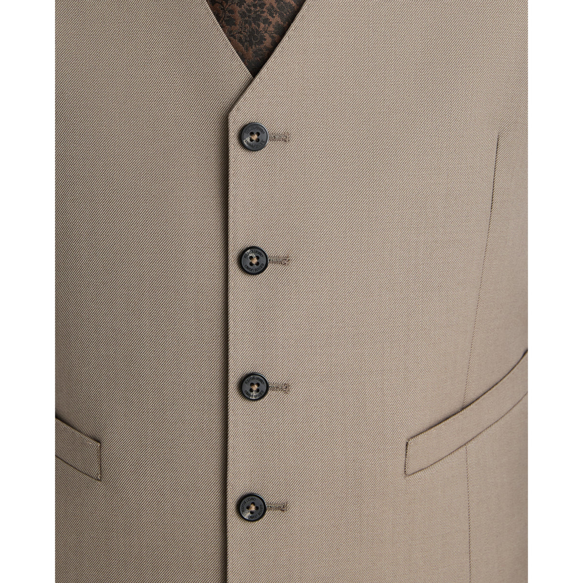 Remus Uomo 52741 96 Fawn Waistcoat Tapered