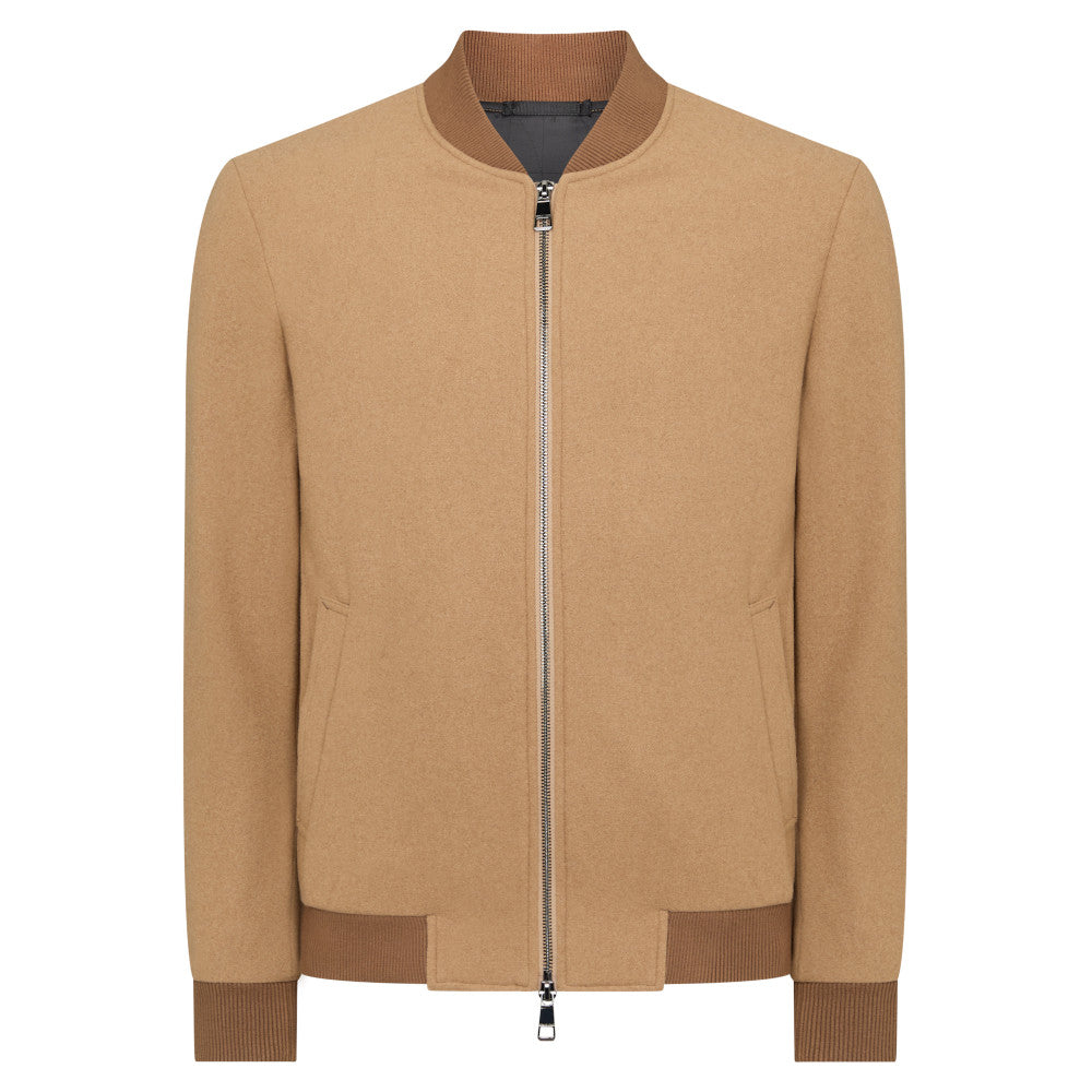 Remus Uomo 80471 56 Peach Flannel Bomber Jacket
