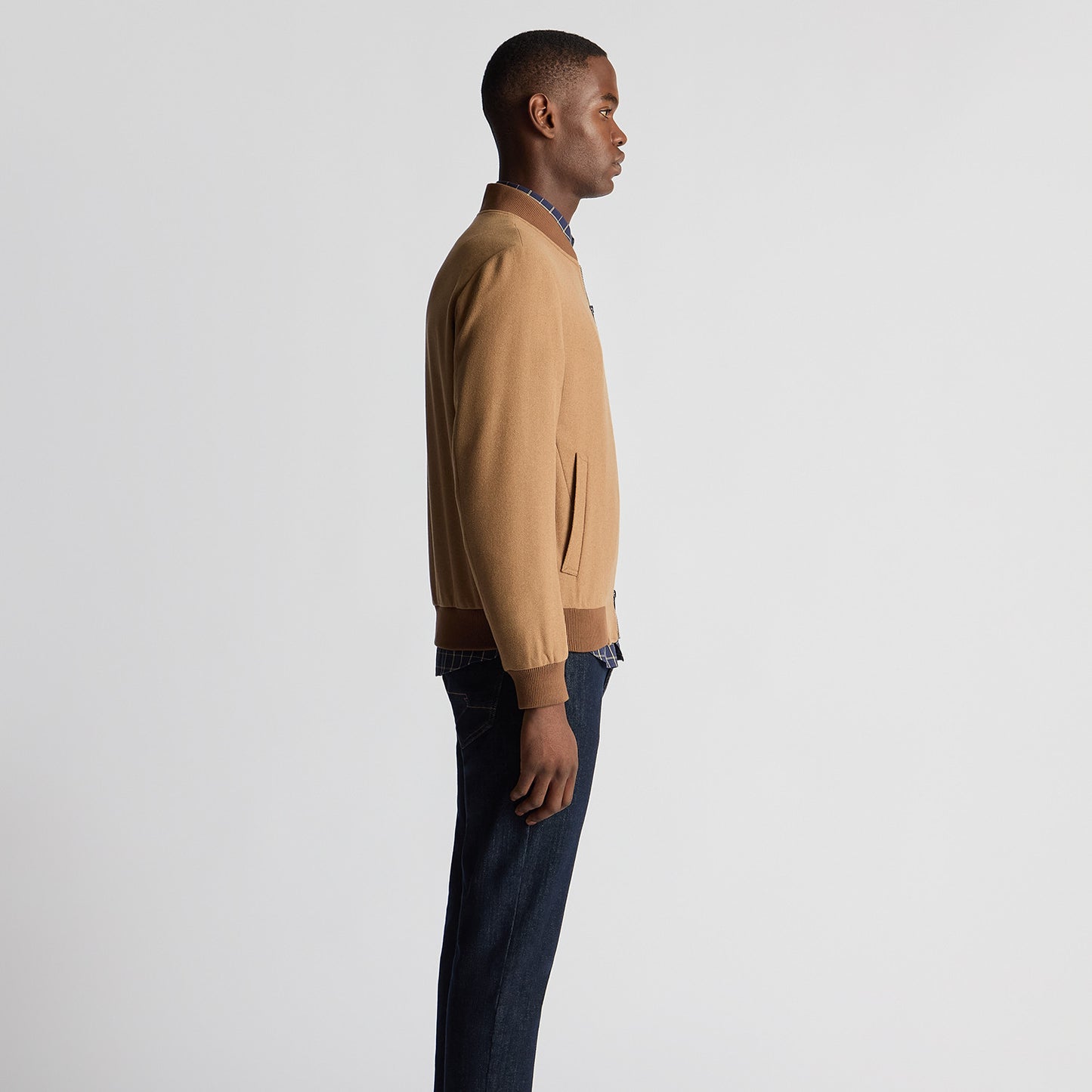 Remus Uomo 80471 56 Peach Flannel Bomber Jacket