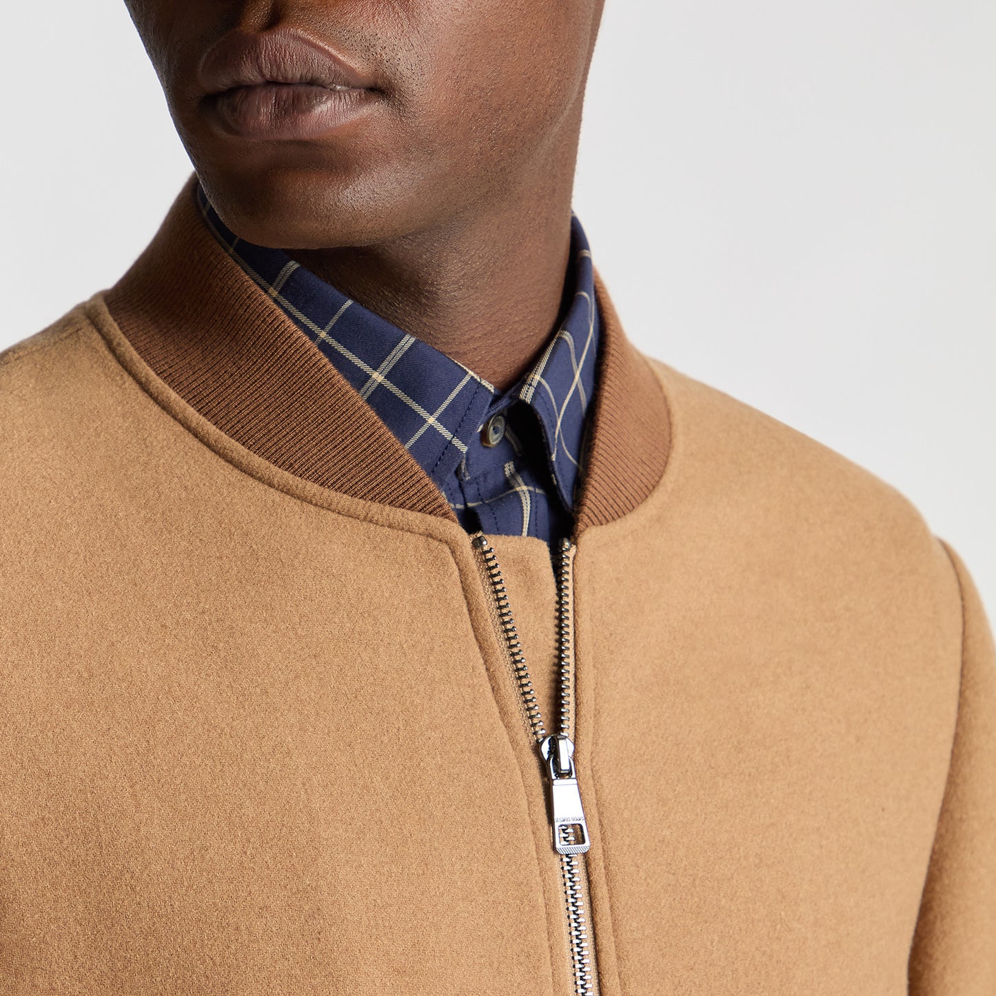 Remus Uomo 80471 56 Peach Flannel Bomber Jacket