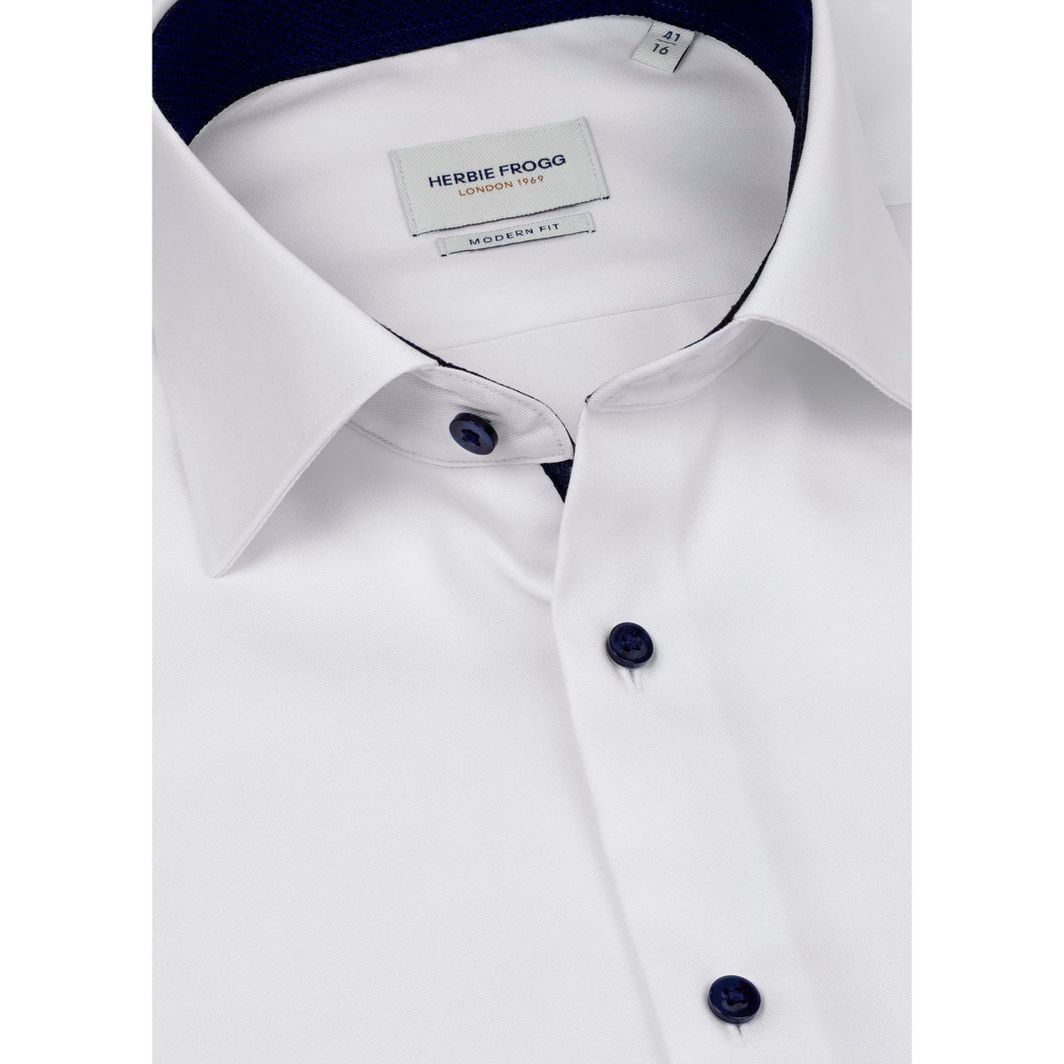 Herbie Frogg 52161 White Modern Fit Shirt