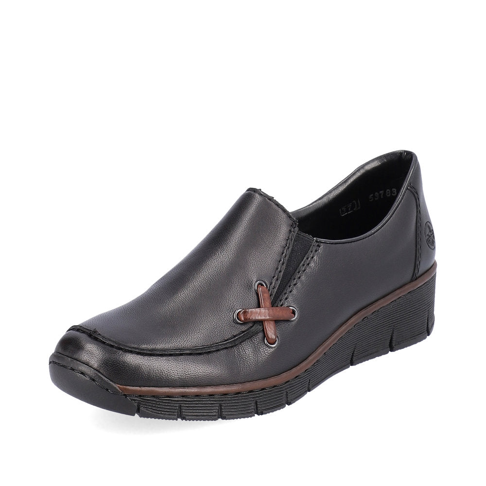 Rieker 53783-00 Doris Black/Brandy/Black Casual Shoes