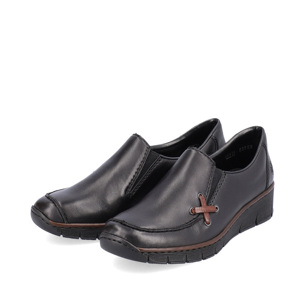 Rieker 53783-00 Doris Black/Brandy/Black Casual Shoes