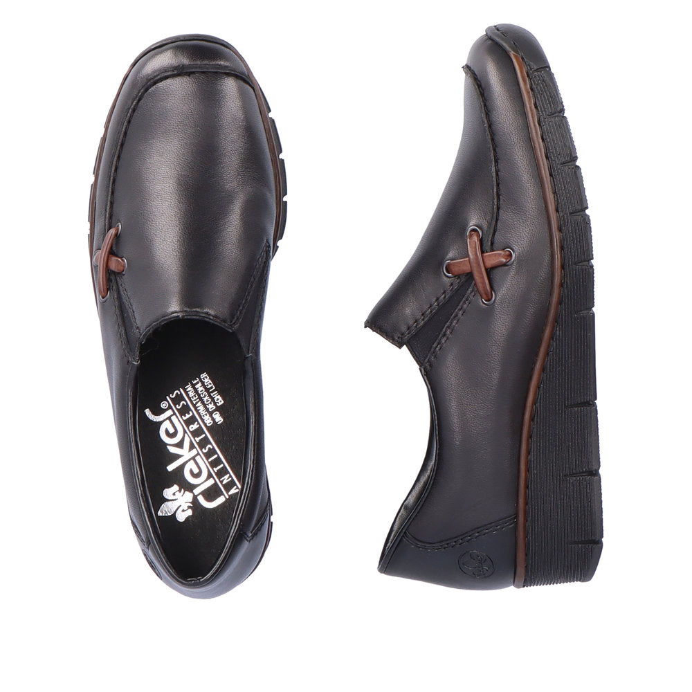 Rieker 53783-00 Doris Black/Brandy/Black Casual Shoes