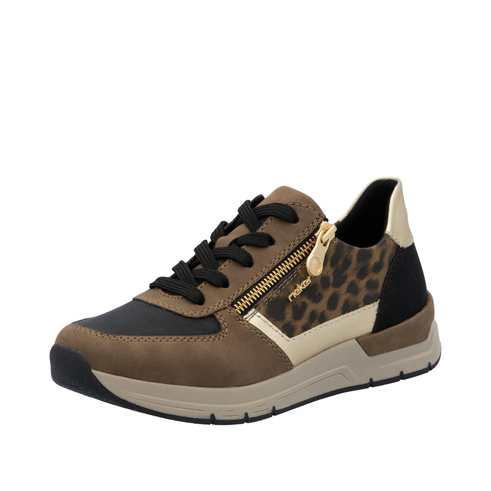 Rieker 58902-24 Wood Black Light Gold Trainers