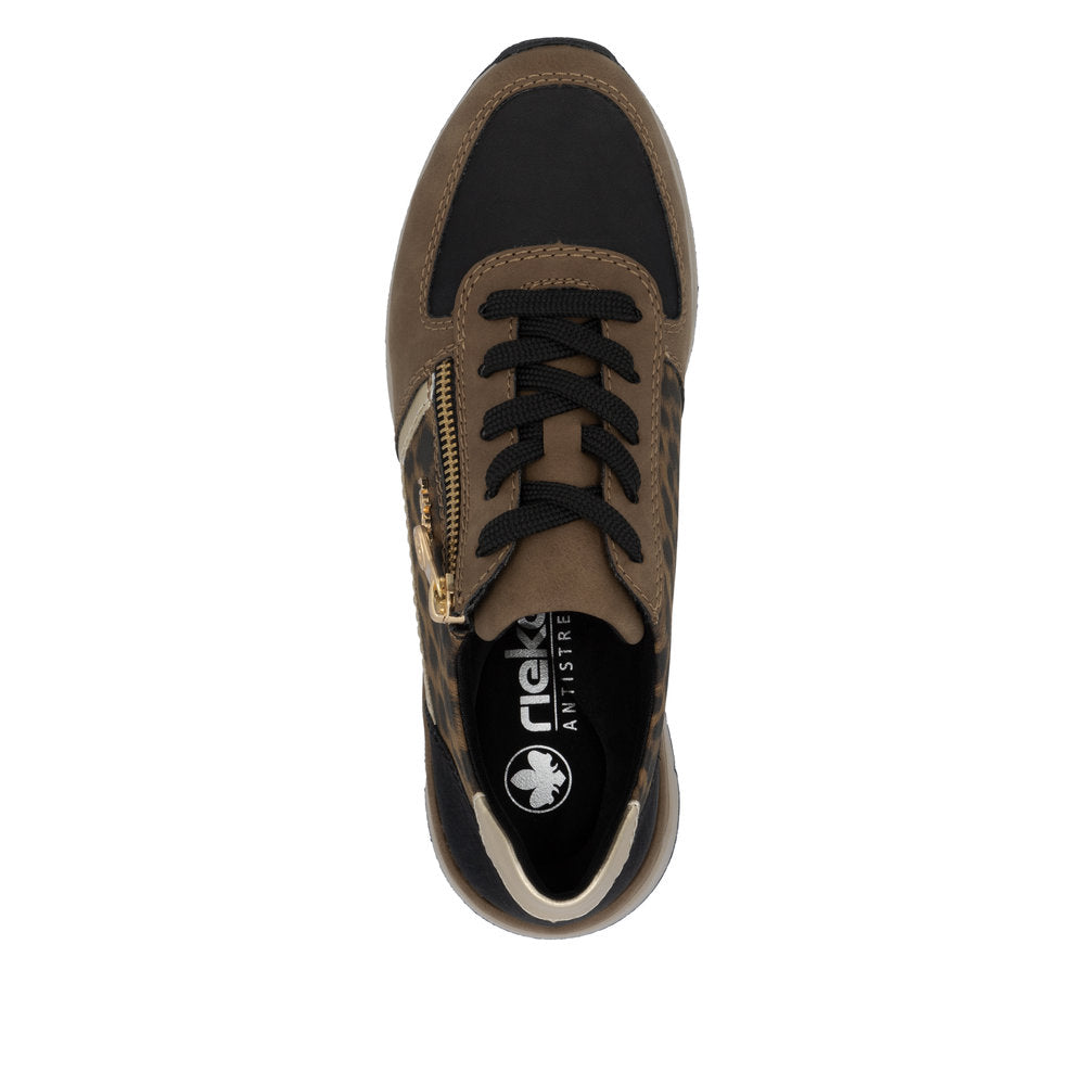 Rieker 58902-24 Wood Black Light Gold Trainers