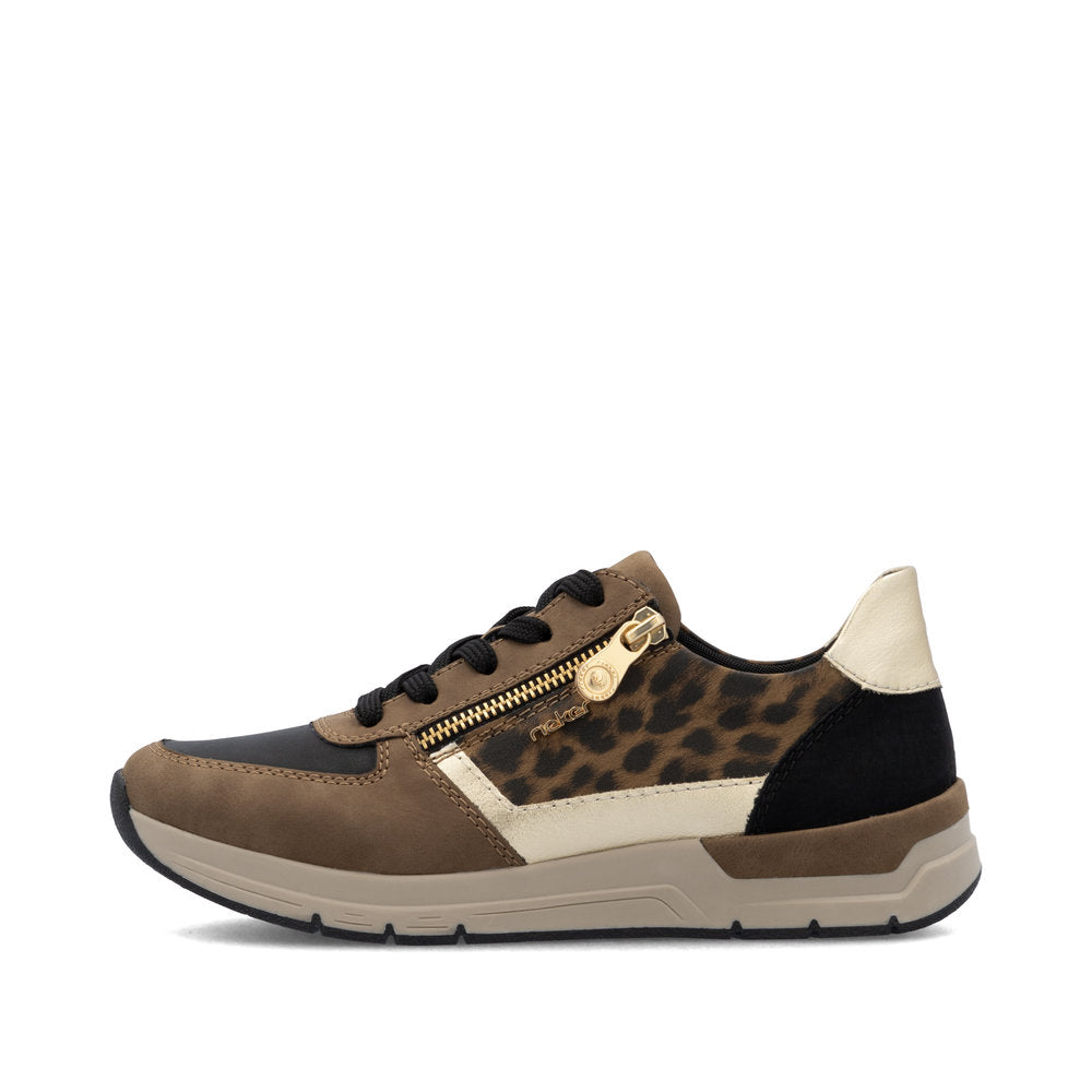 Rieker 58902-24 Wood Black Light Gold Trainers