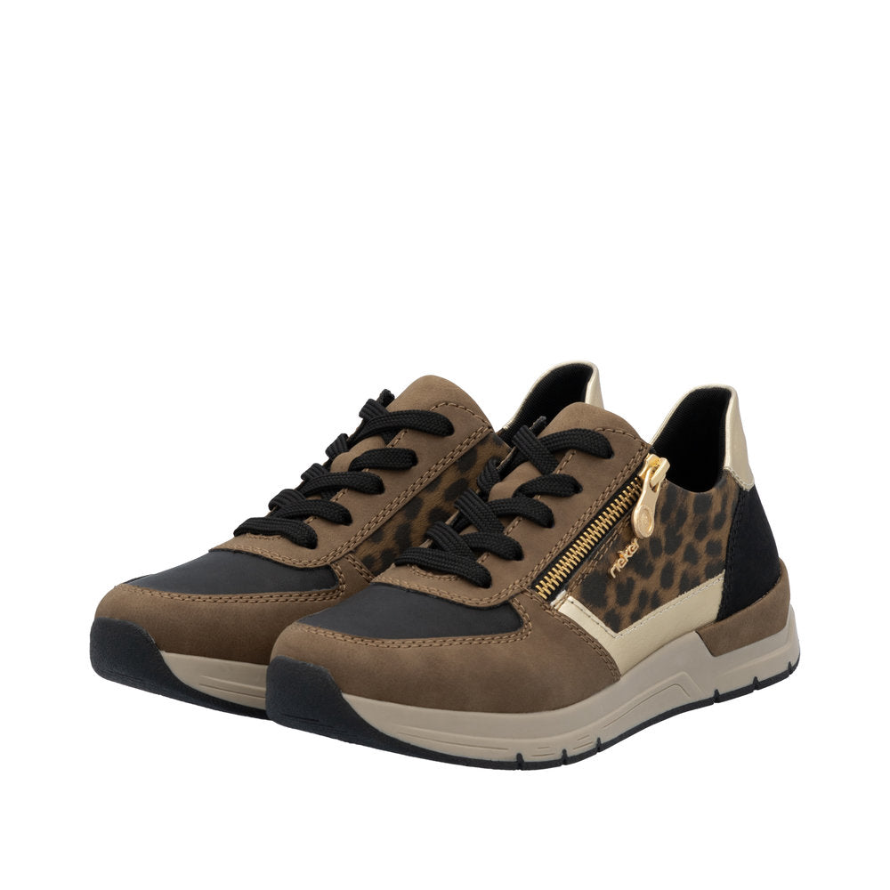 Rieker 58902-24 Wood Black Light Gold Trainers