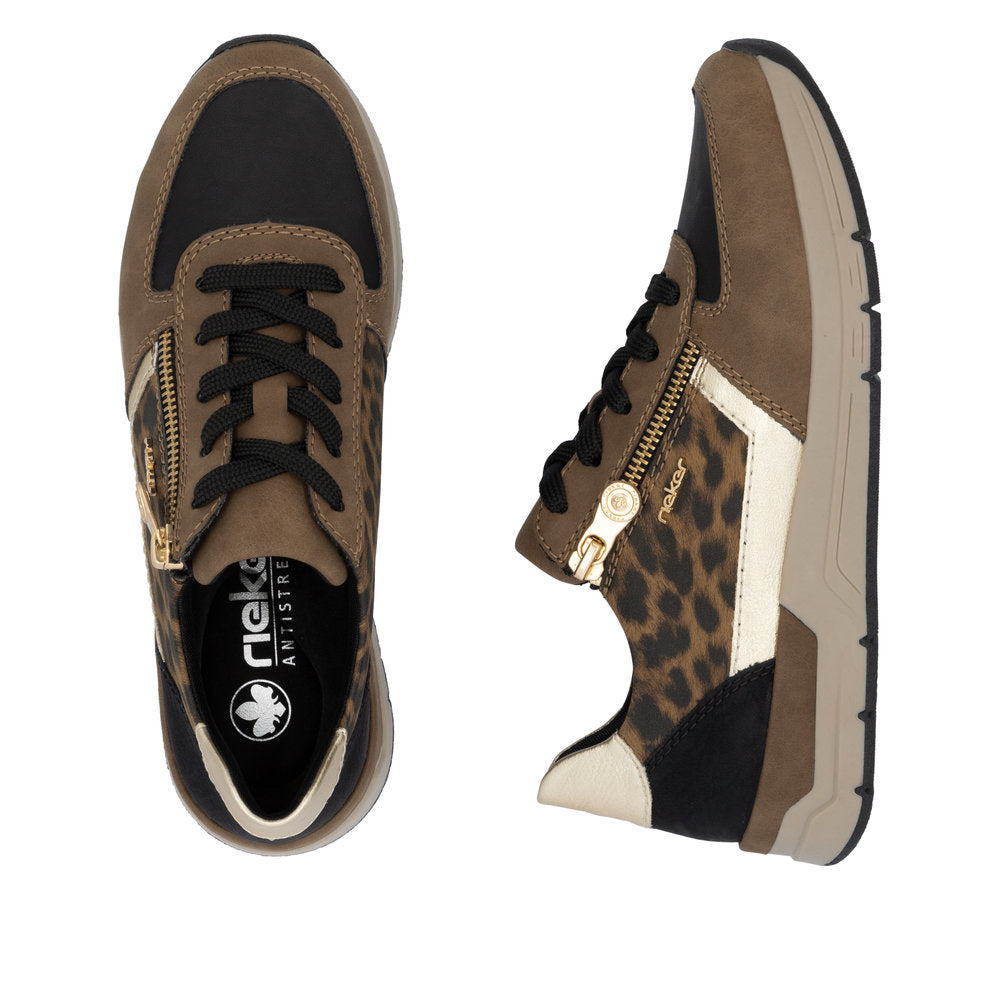 Rieker 58902-24 Wood Black Light Gold Trainers