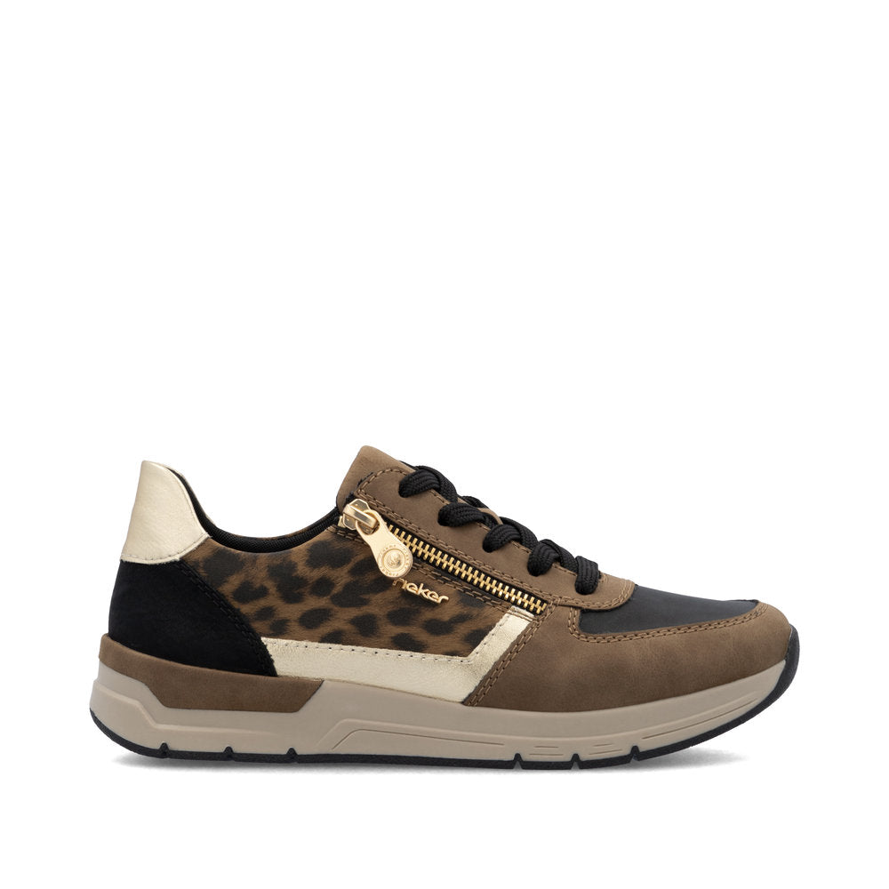 Rieker 58902-24 Wood Black Light Gold Trainers