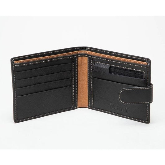 Wallace 611011 11.5x9cm CLS RFID Black/Tan Wallet