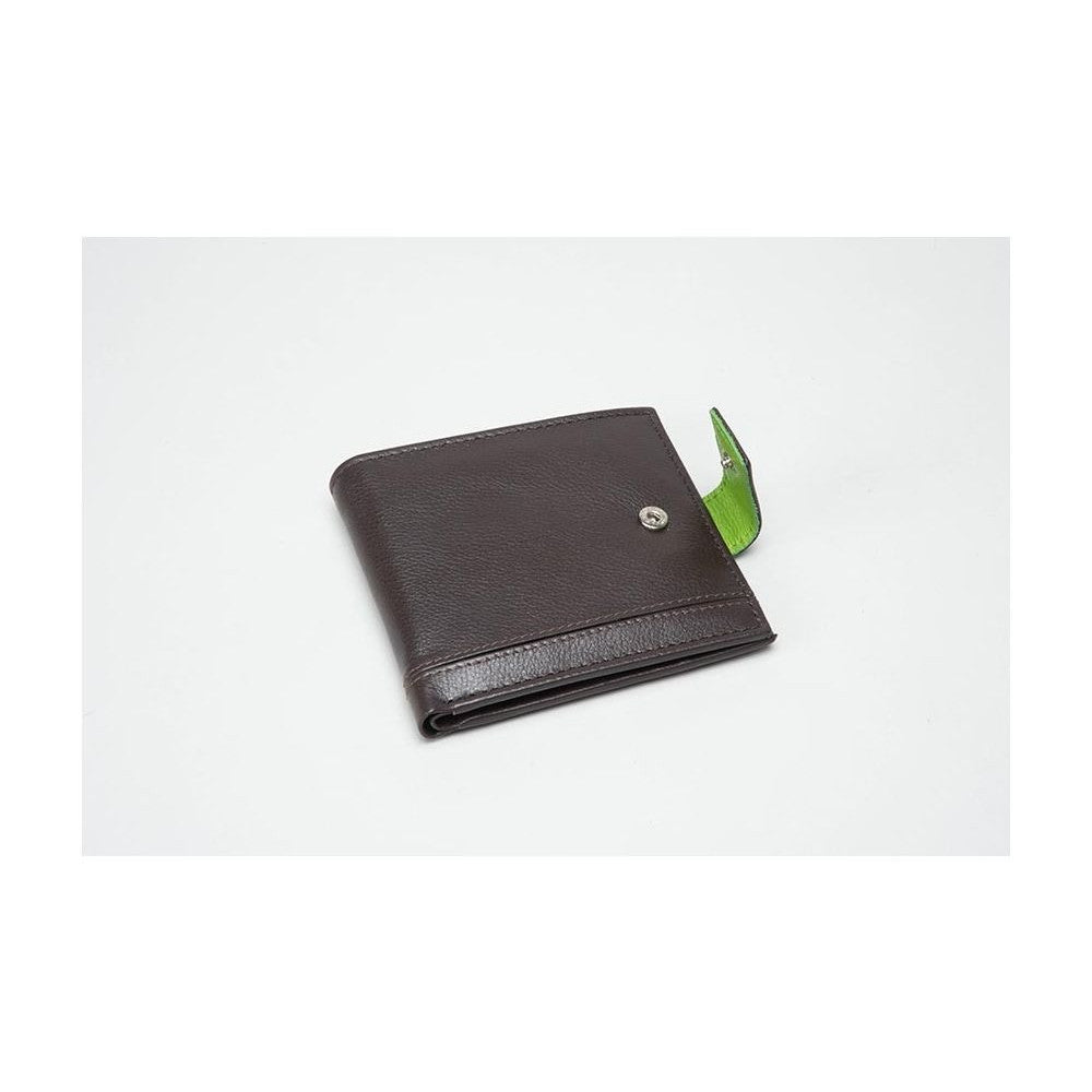 Wallace 614113 11x10cm CSL RFID Brown/Lime Green Wallet