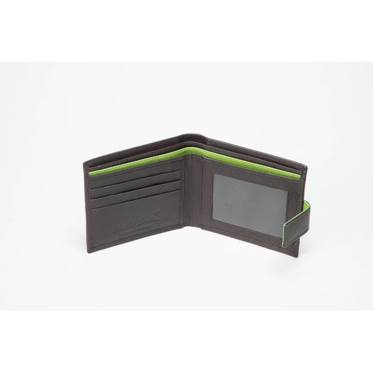 Wallace 614113 11x10cm CSL RFID Brown/Lime Green Wallet