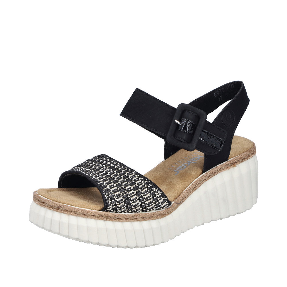 Rieker 69176-00 Black Sandals