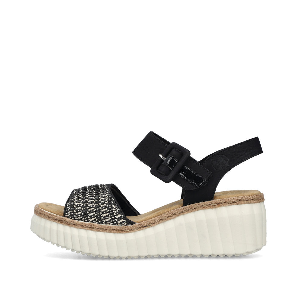 Rieker 69176-00 Black Sandals
