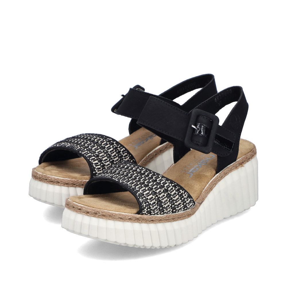 Rieker 69176-00 Black Sandals