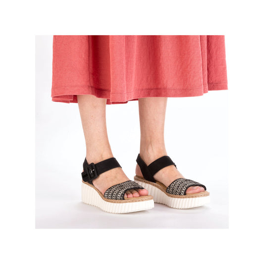 Rieker 69176-00 Black Sandals