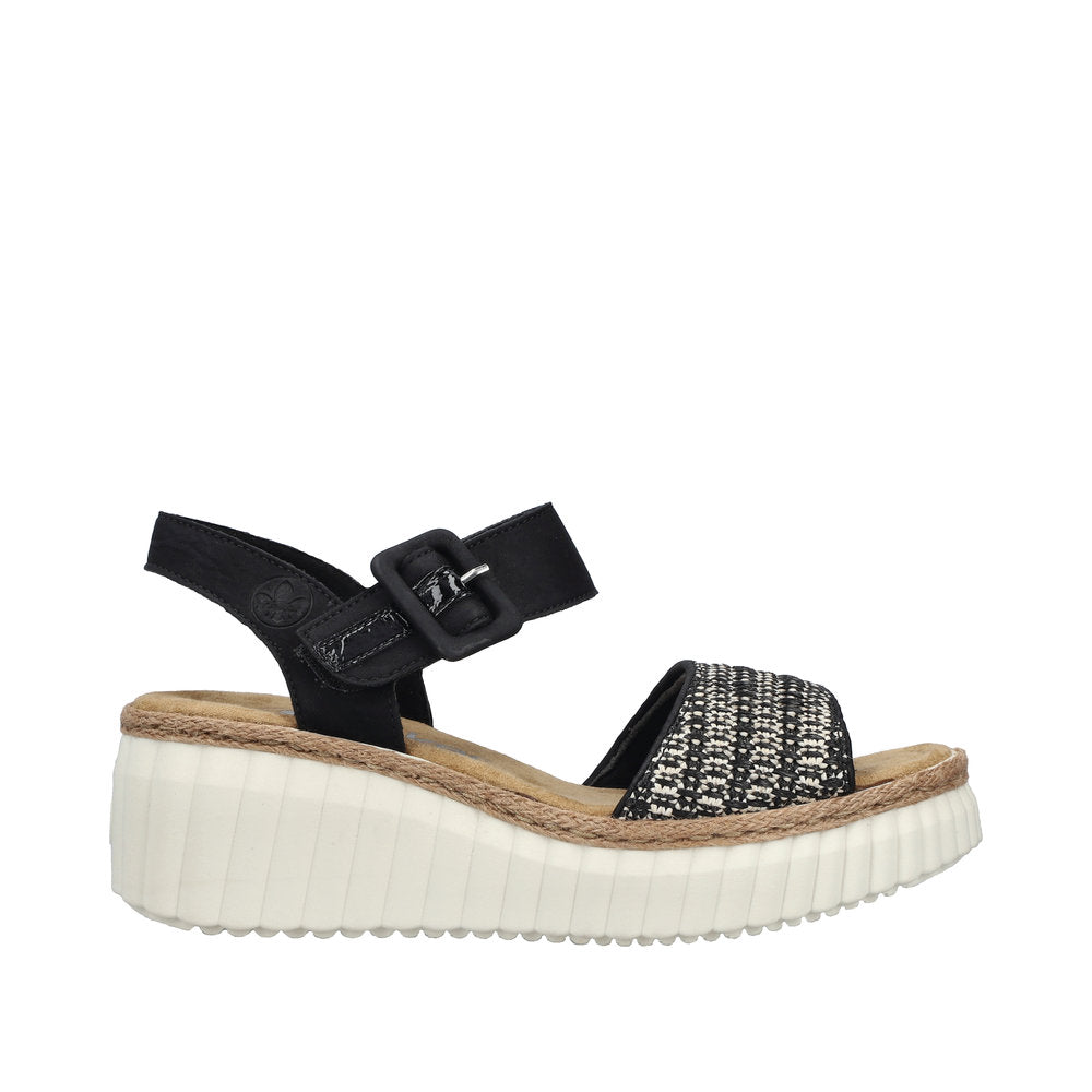 Rieker 69176-00 Black Sandals