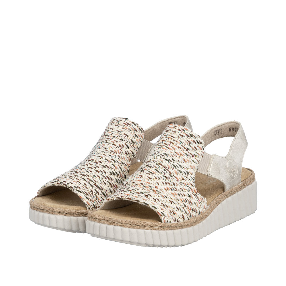 Rieker 69276-60 Beige Shell Sandals