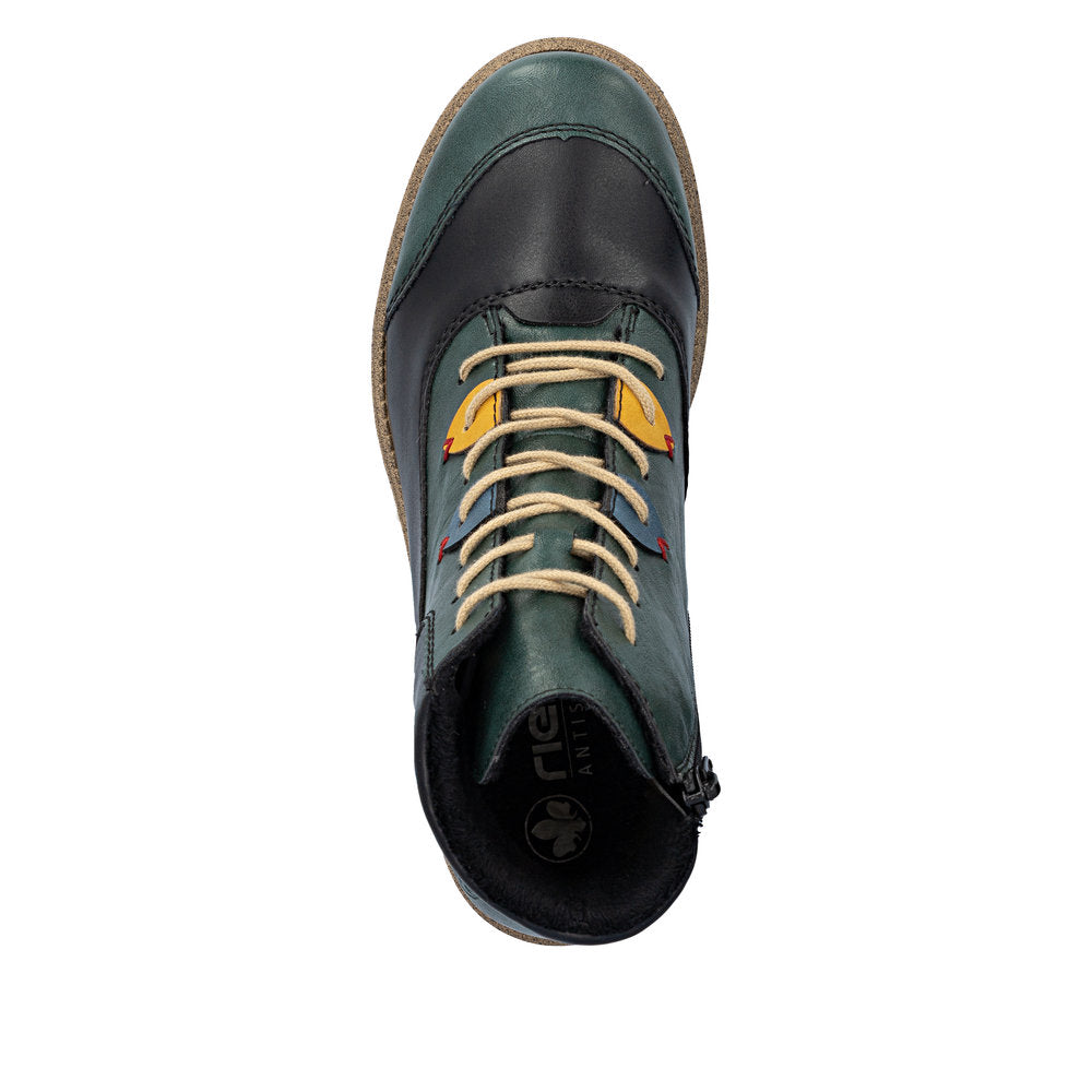 Rieker 73510-90 Green Navy Boots