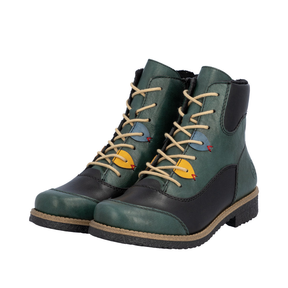 Rieker 73510-90 Green Navy Boots