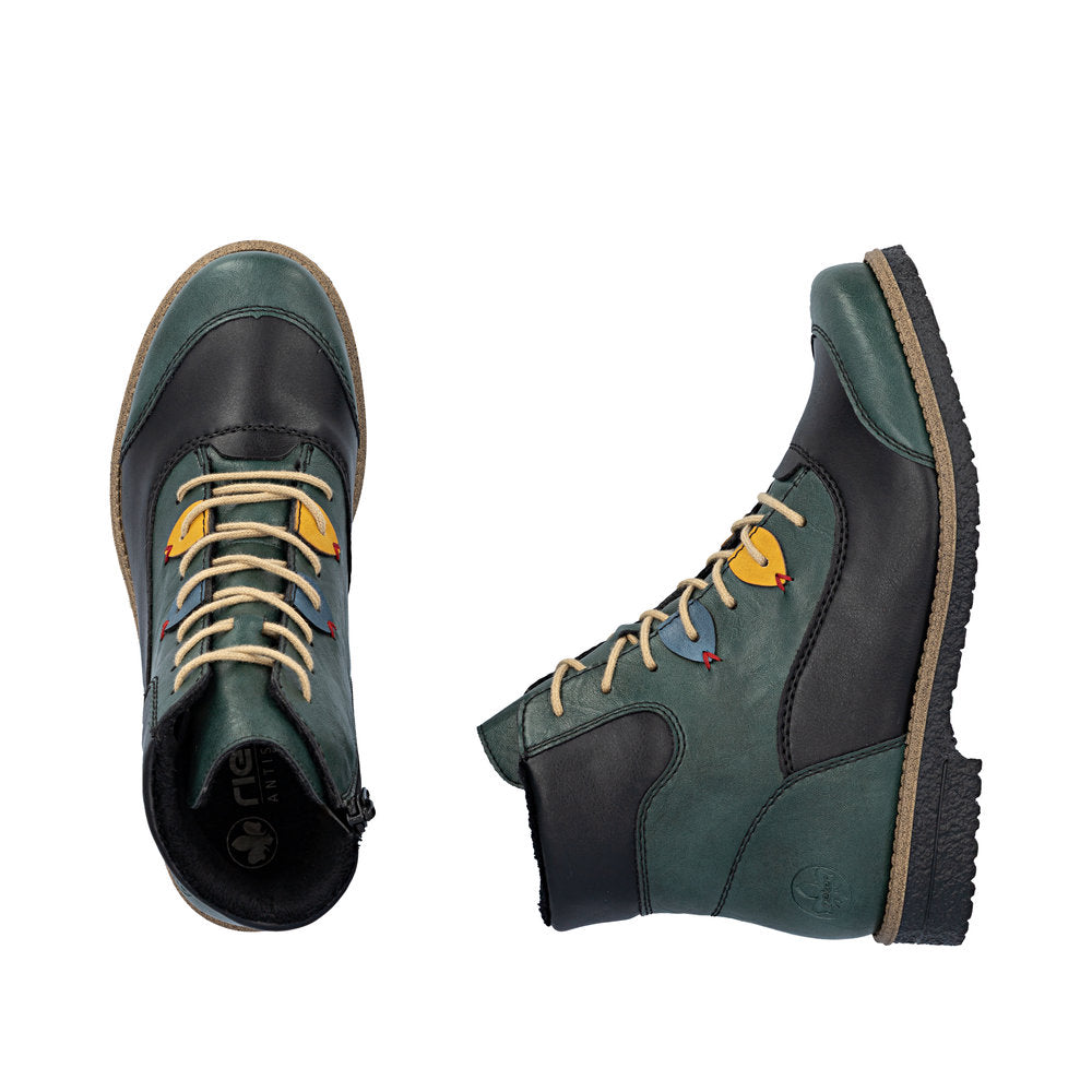 Rieker 73510-90 Green Navy Boots