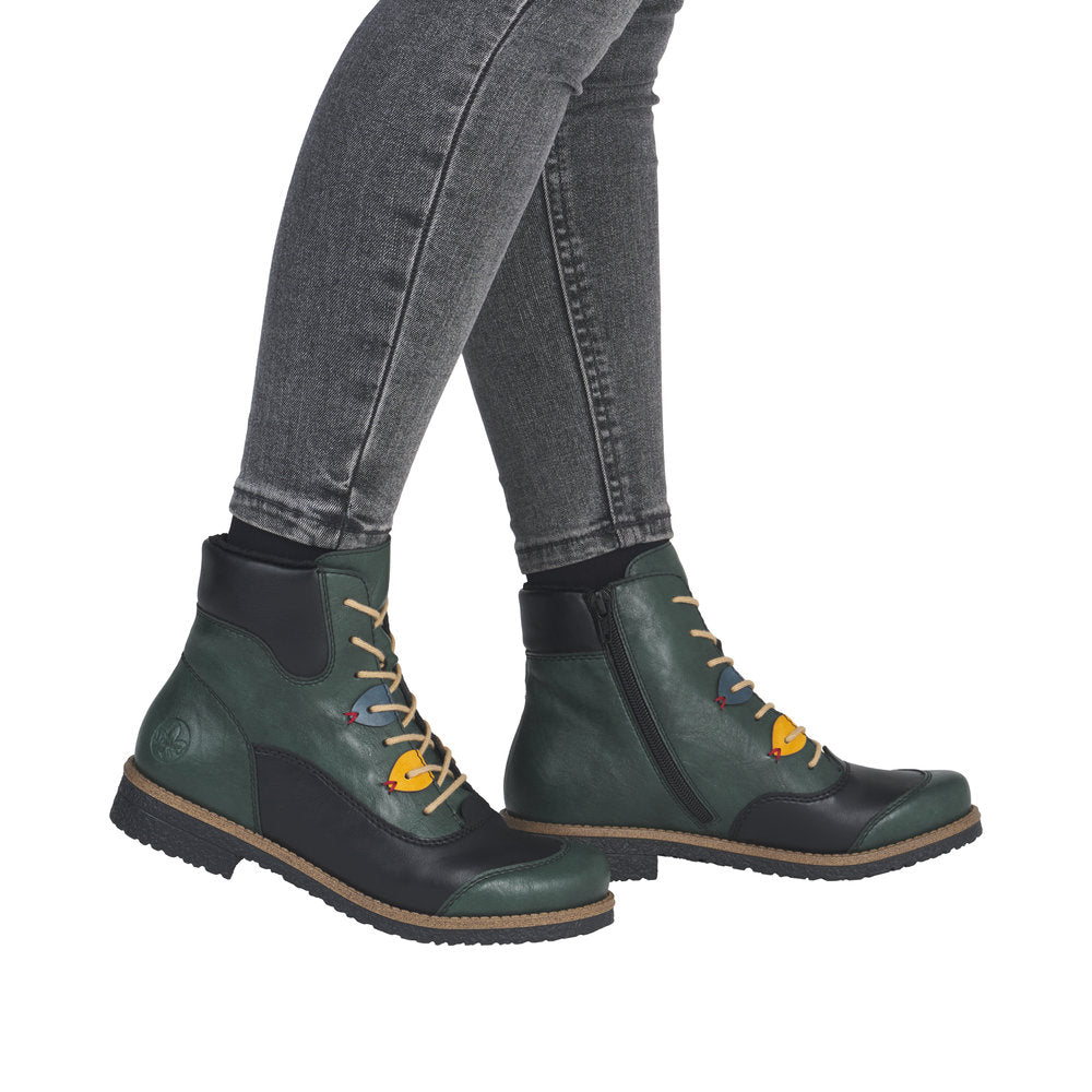 Rieker 73510-90 Green Navy Boots