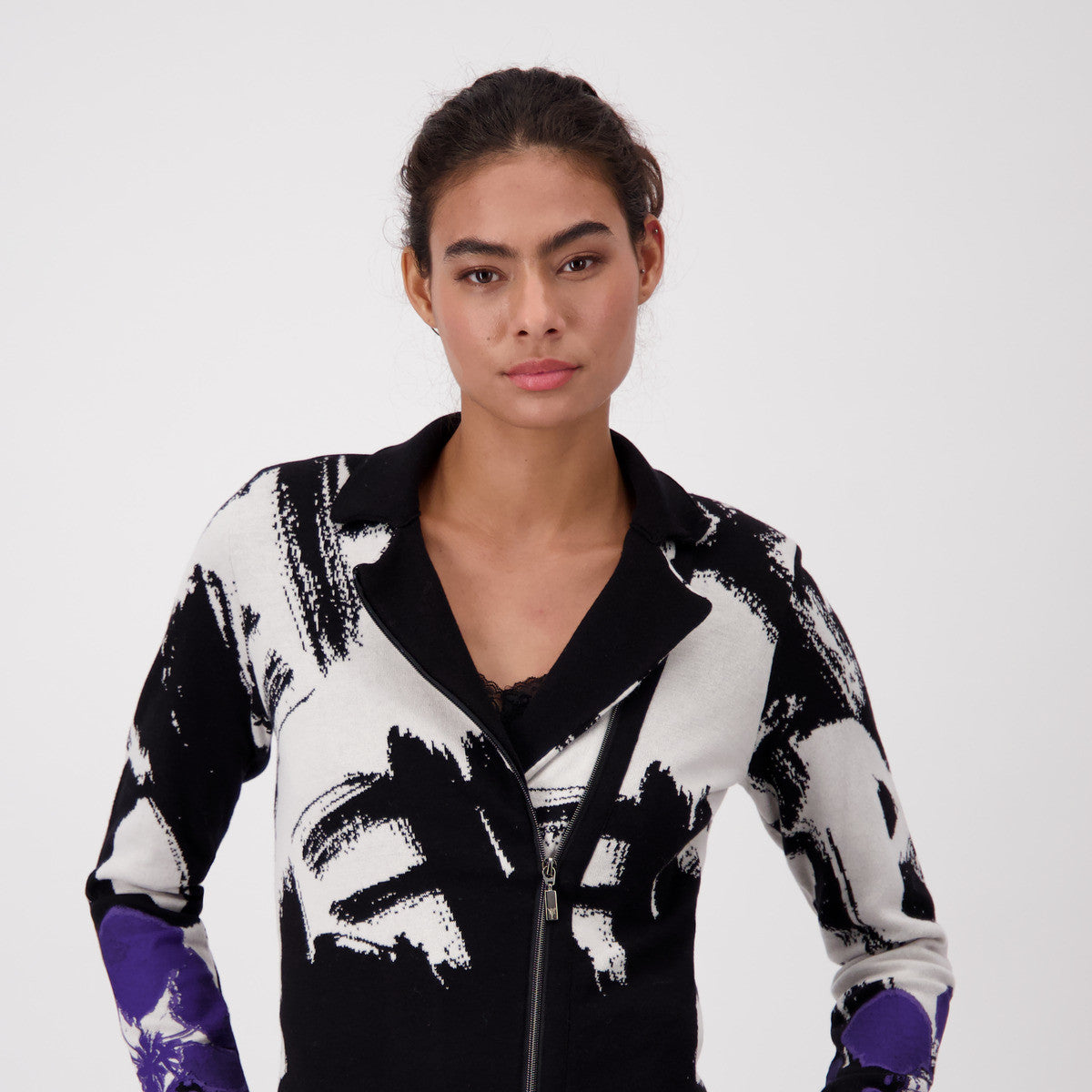 Monari 807224 998 Black Pattern Jacket