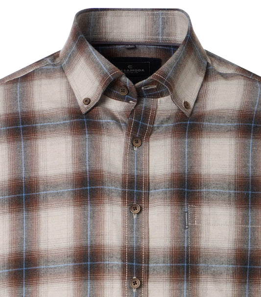 Casa Moda 126132570 Brown Long Sleeve Shirt