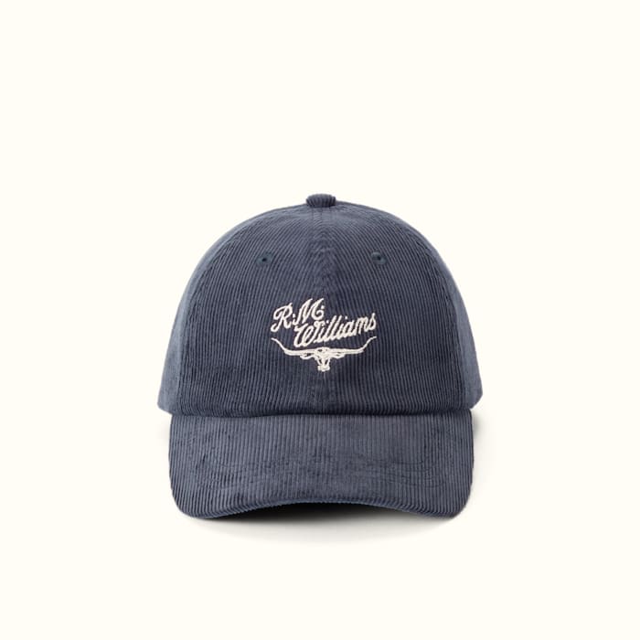 RM Williams Script Longhorn Slate Cord Cap