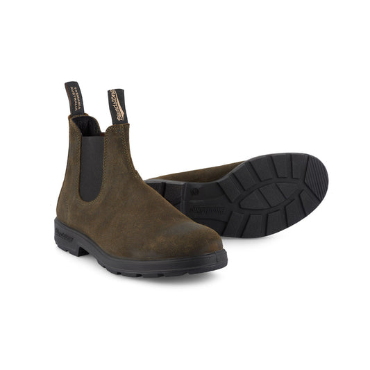 Blundstone 1615 Dark Olive Rub Suede Boots