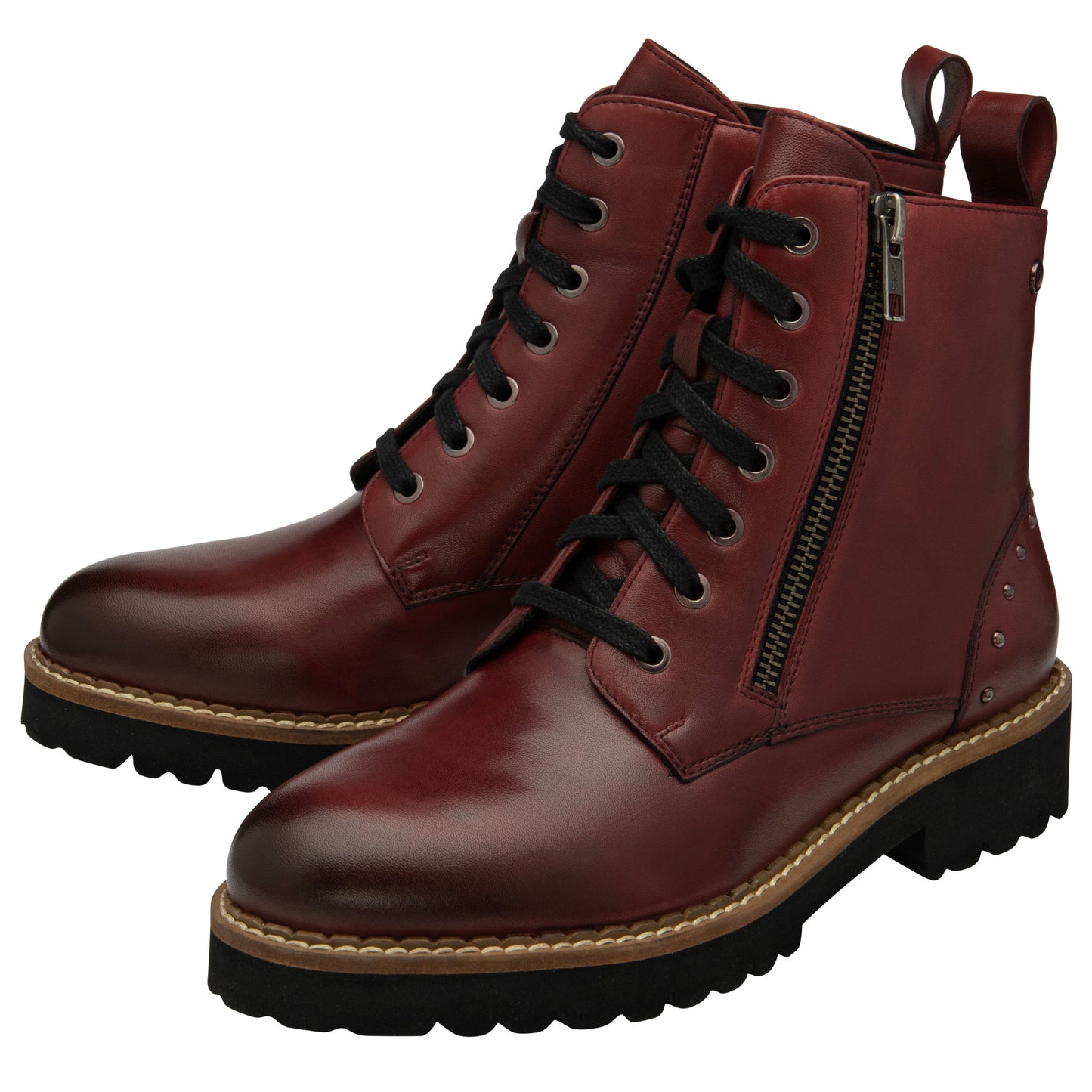 Lotus ULB338 Braxton Dark Red Leather Boots
