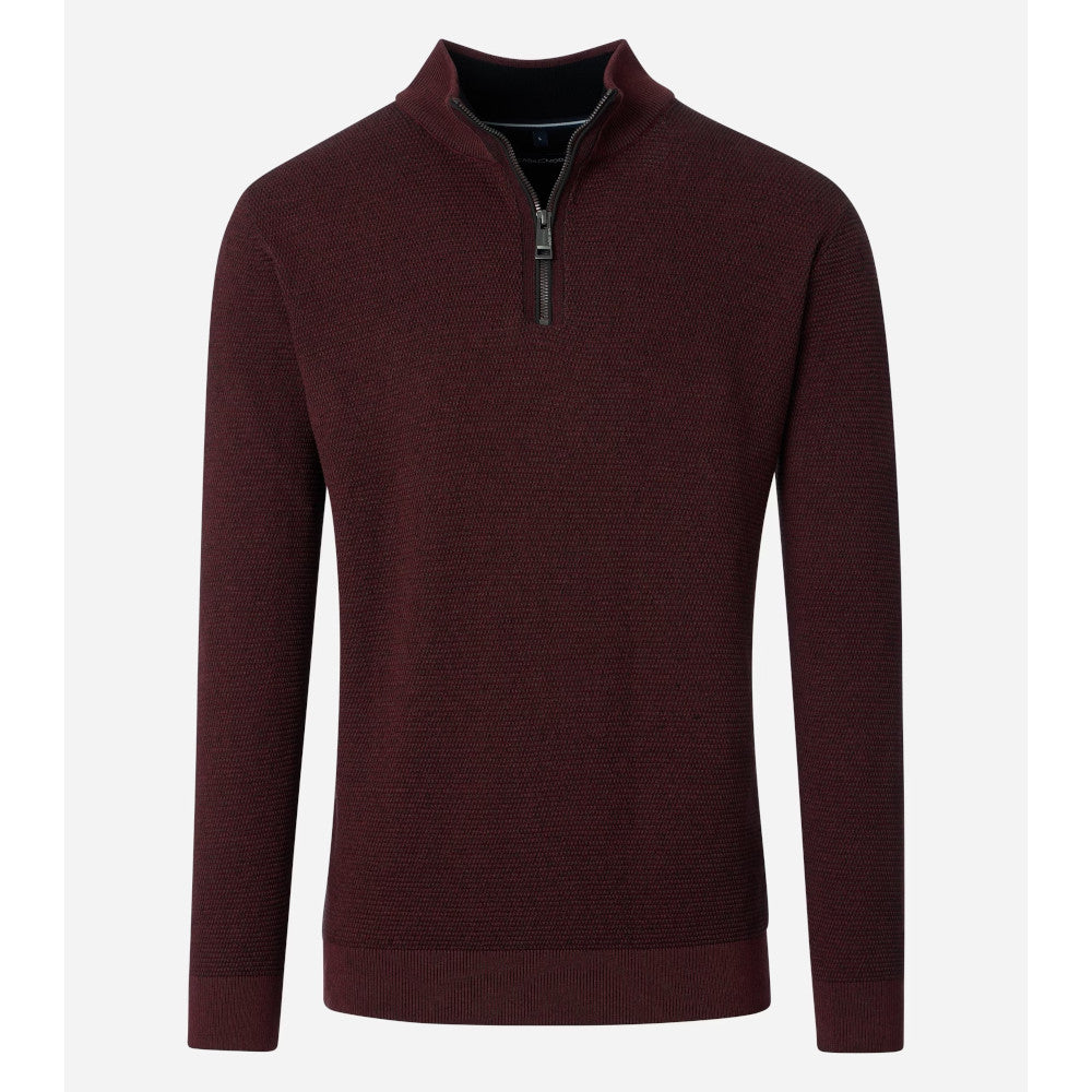 Casa Moda 454479000 485 Chocolate Truffle Half Zip Sweater