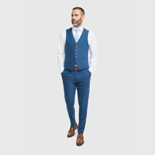 Cavani Wallace Blue Tweed Trouser