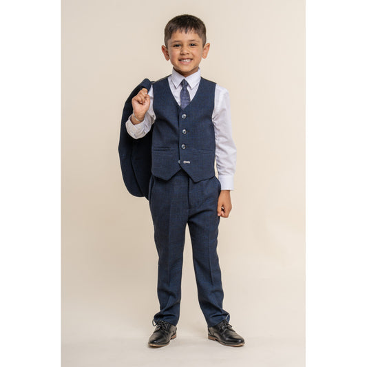 Cavani Caridi Navy Boys Three Piece Suit