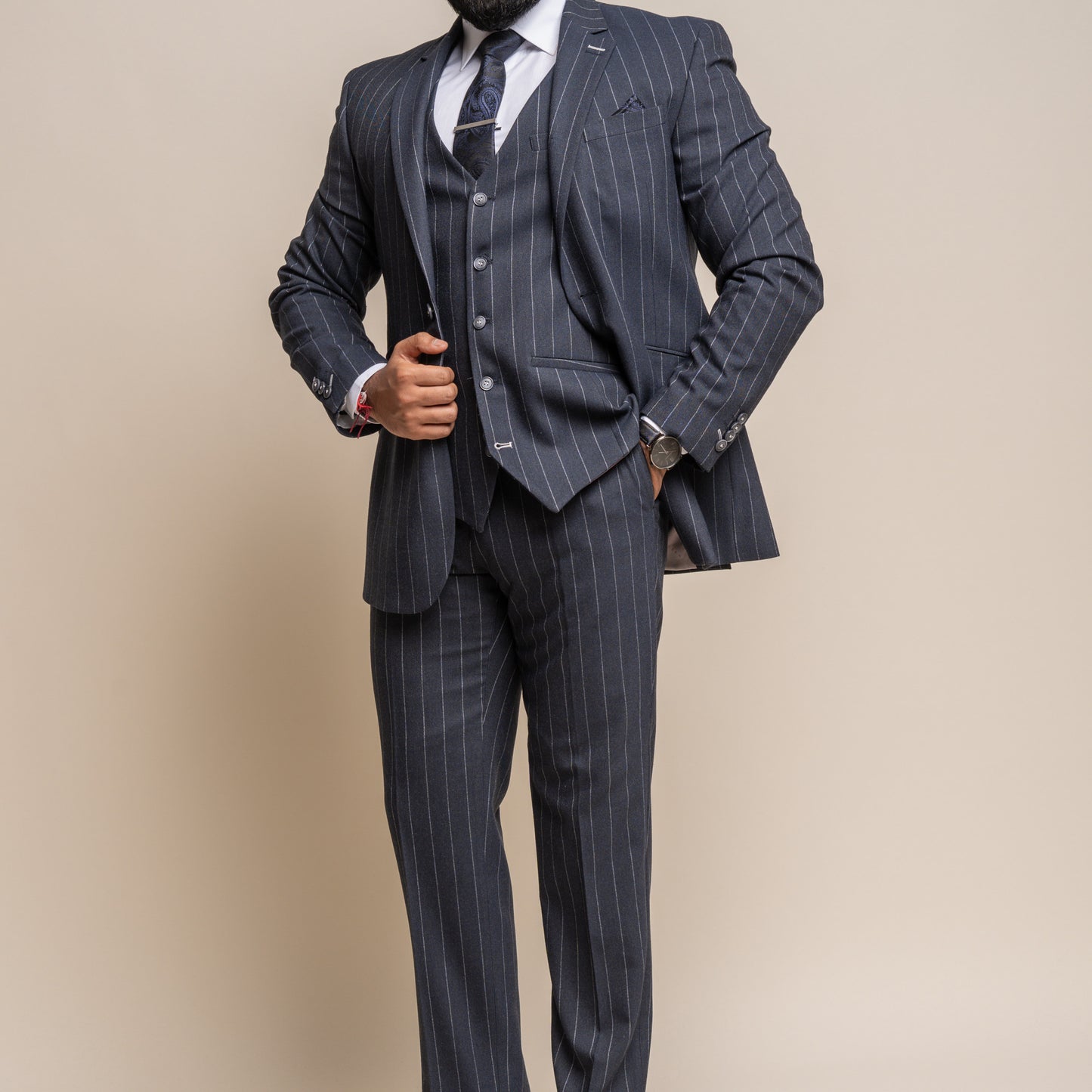 Cavani Invincible Navy Pinstripe Jacket