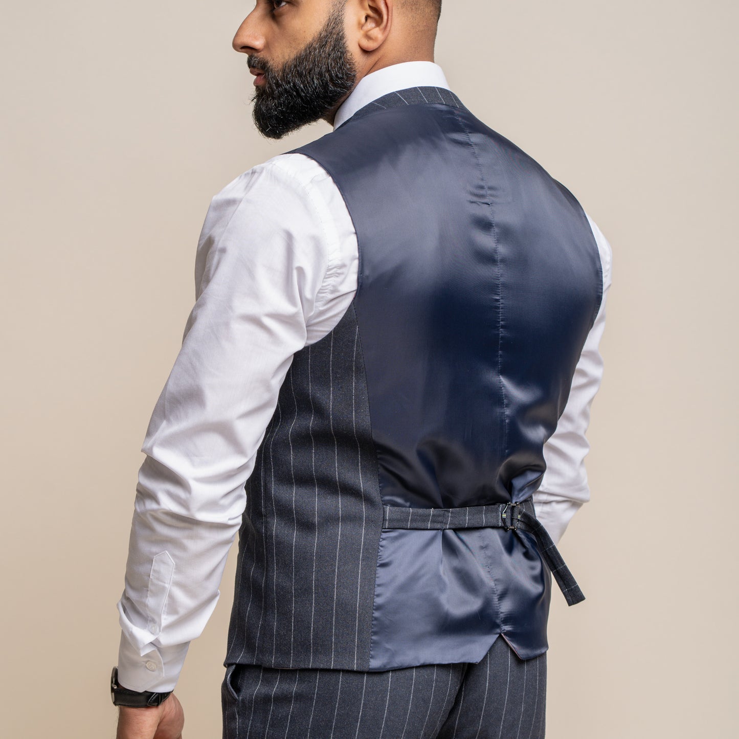 Cavani Invincible Navy Pinstripe Waistcoat