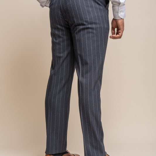 Cavani Invincible Navy Pinstripe Trouser