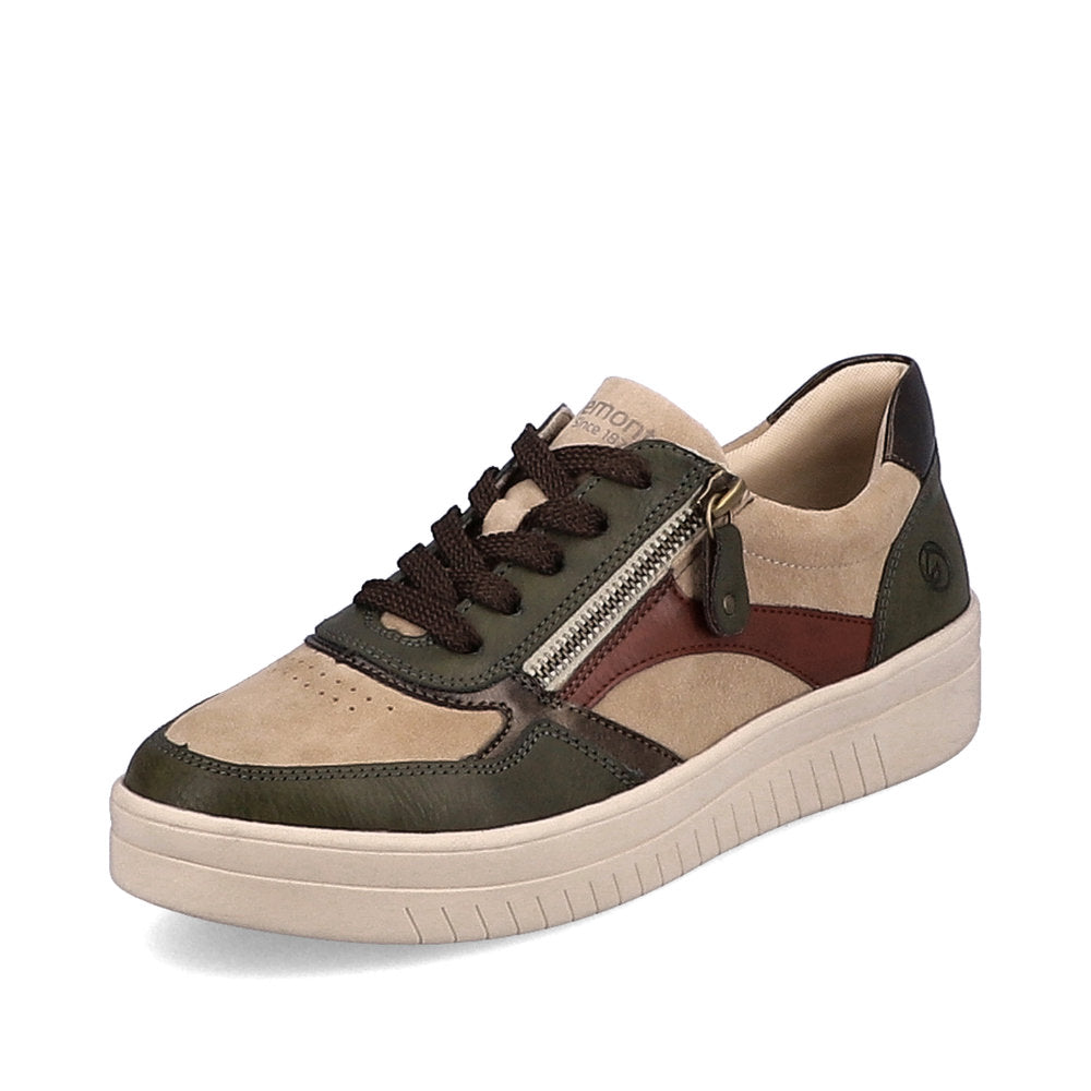 Remonte D0J01-54 Kendra Forest/Camel/Antique/Wine Trainers
