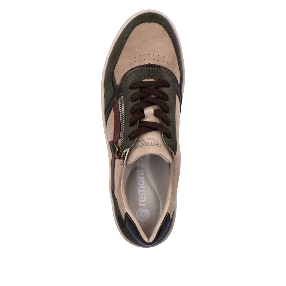 Remonte D0J01-54 Kendra Forest/Camel/Antique/Wine Trainers