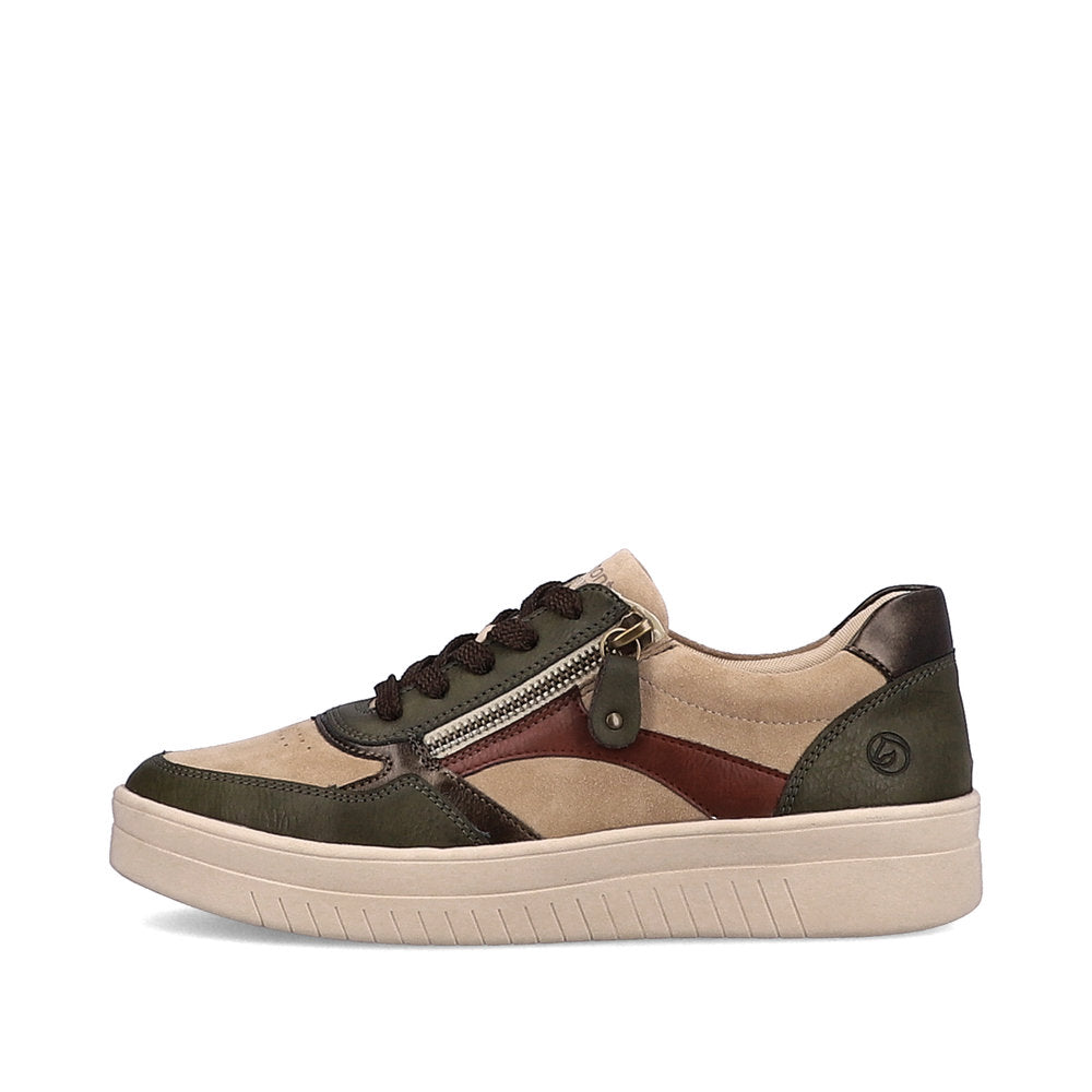 Remonte D0J01-54 Kendra Forest/Camel/Antique/Wine Trainers
