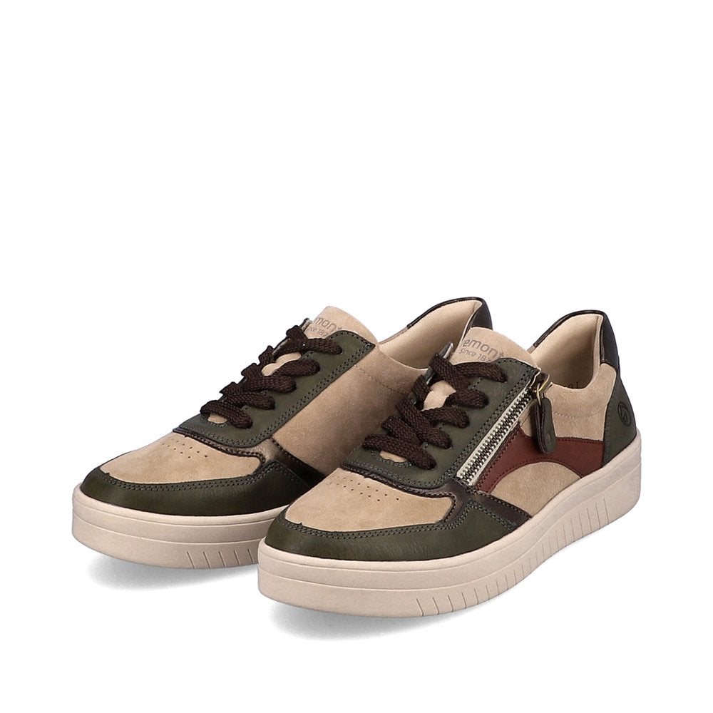 Remonte D0J01-54 Kendra Forest/Camel/Antique/Wine Trainers