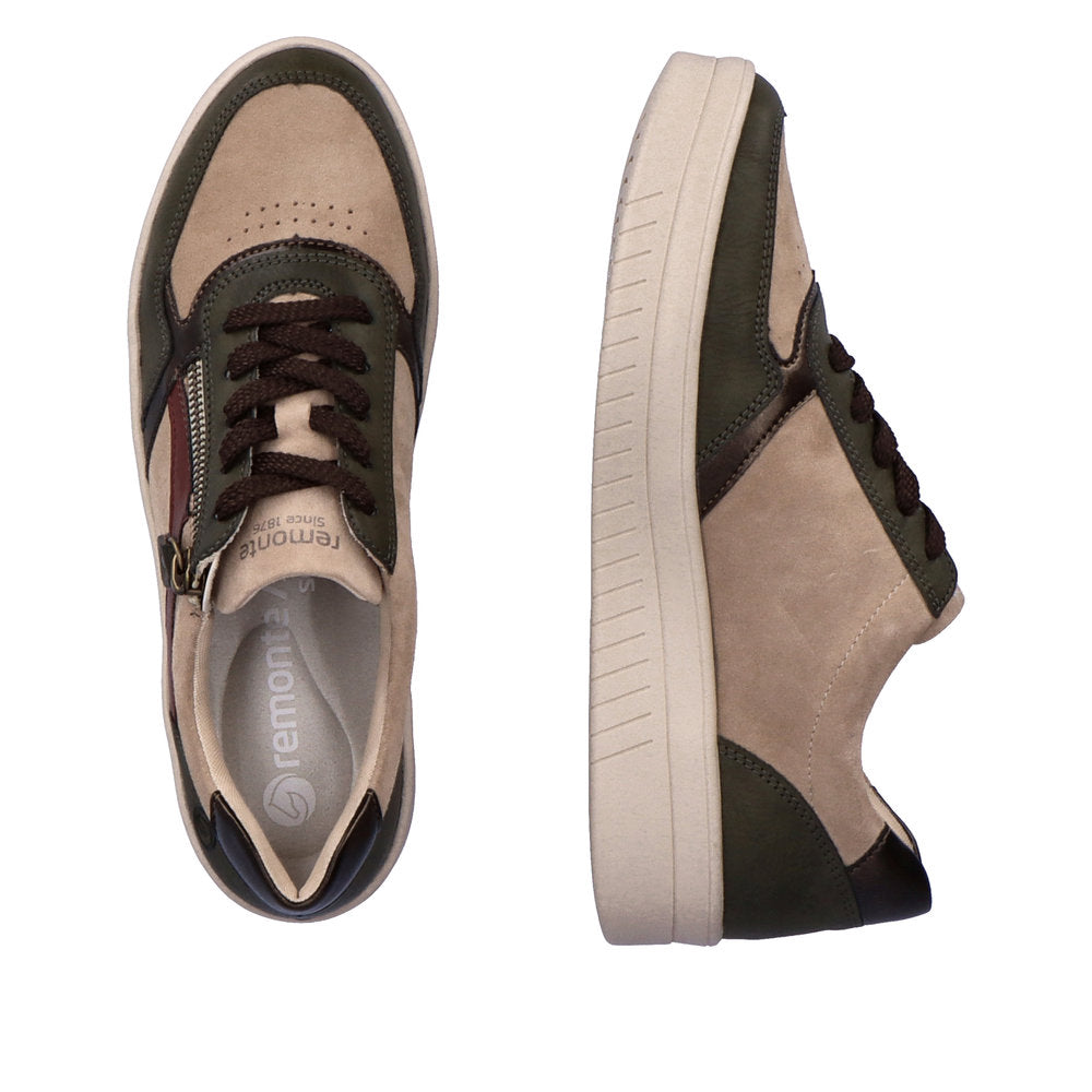 Remonte D0J01-54 Kendra Forest/Camel/Antique/Wine Trainers