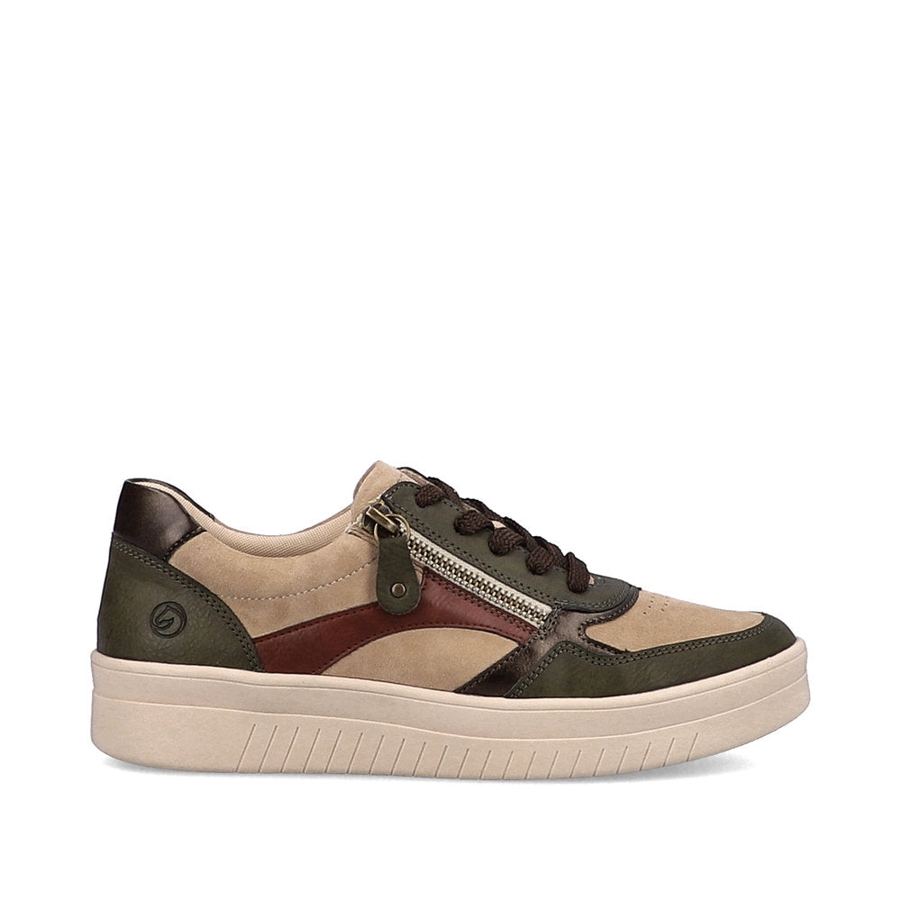 Remonte D0J01-54 Kendra Forest/Camel/Antique/Wine Trainers