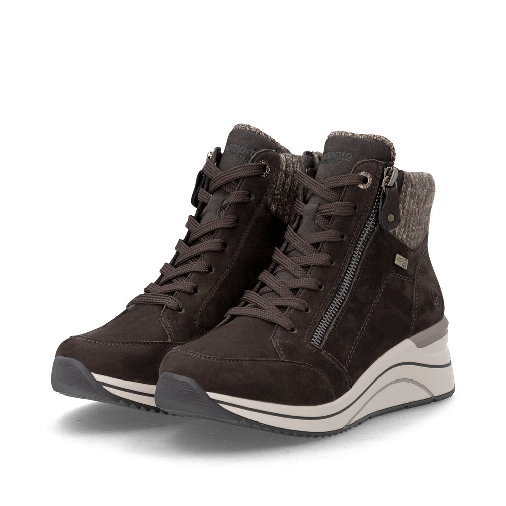 Remonte D0T77-25 Brown Combination Mid Height Boots